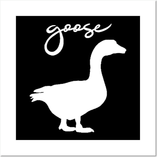 funny white goose Posters and Art